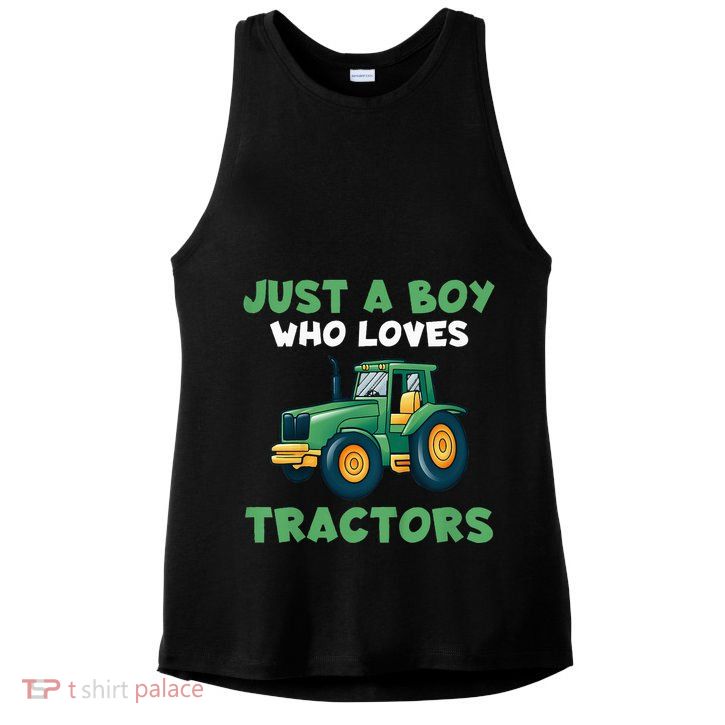 Farm Lifestyle Just A Who Loves Tractors Ladies PosiCharge Tri-Blend Wicking Tank