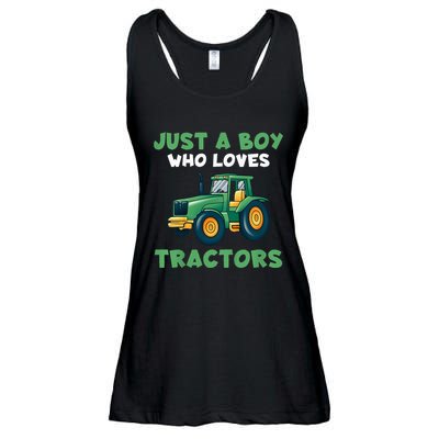 Farm Lifestyle Just A Who Loves Tractors Ladies Essential Flowy Tank