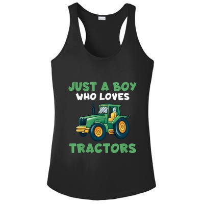 Farm Lifestyle Just A Who Loves Tractors Ladies PosiCharge Competitor Racerback Tank