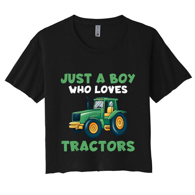 Farm Lifestyle Just A Who Loves Tractors Crop Top