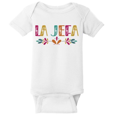 Floral La Jefa Mexican Mom Baby Bodysuit