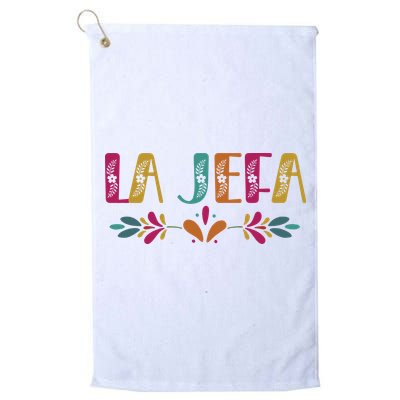 Floral La Jefa Mexican Mom Golf Towel