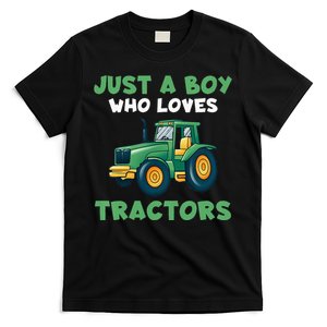 Farm Lifestyle Just A Boy Who Loves Tractors  T-Shirt