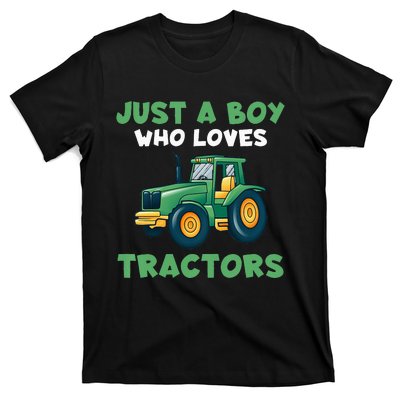 Farm Lifestyle Just A Boy Who Loves Tractors  T-Shirt