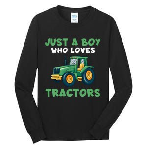 Farm Lifestyle Just A Boy Who Loves Tractors  Tall Long Sleeve T-Shirt