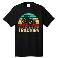 Farm Lifestyle Just A Boy Who Loves Tractors Tall T-Shirt