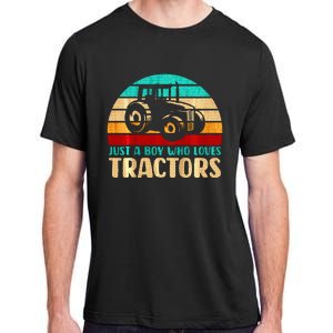 Farm Lifestyle Just A Boy Who Loves Tractors Adult ChromaSoft Performance T-Shirt