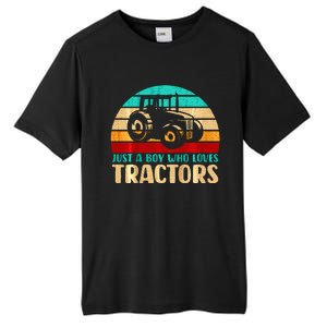 Farm Lifestyle Just A Boy Who Loves Tractors Tall Fusion ChromaSoft Performance T-Shirt