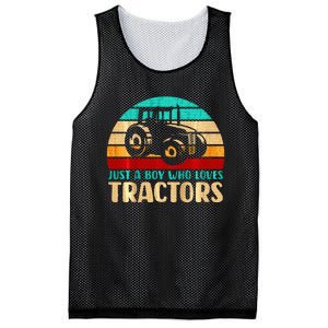 Farm Lifestyle Just A Boy Who Loves Tractors Mesh Reversible Basketball Jersey Tank