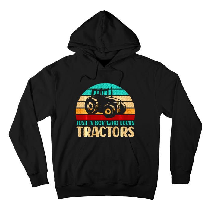 Farm Lifestyle Just A Boy Who Loves Tractors Tall Hoodie