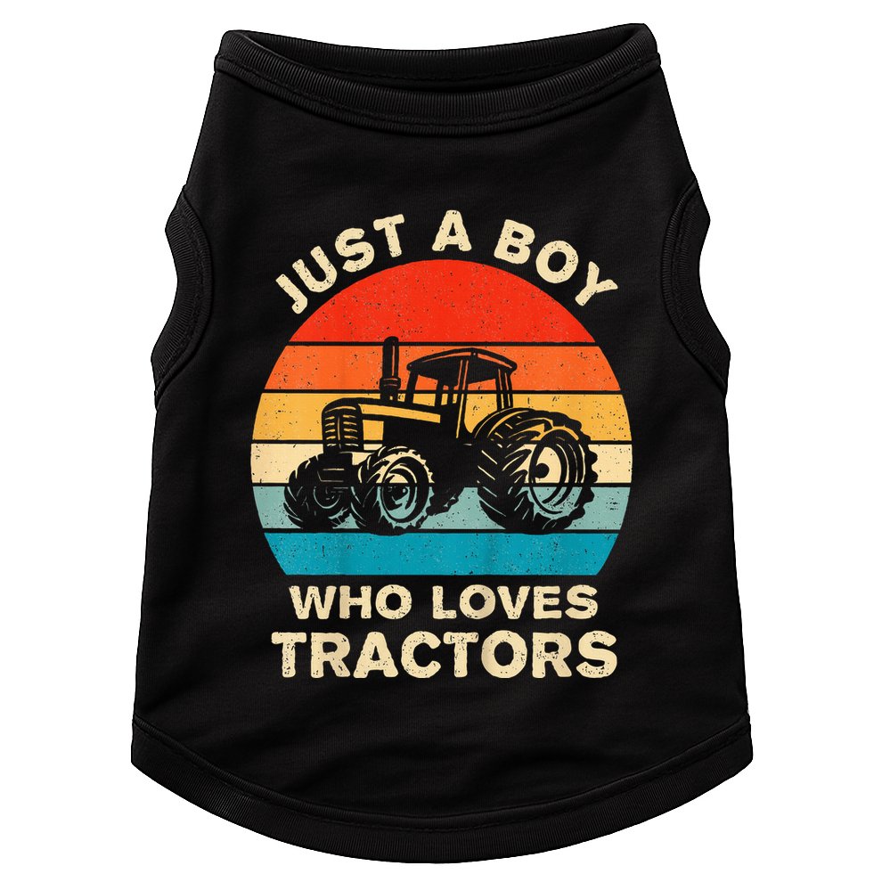 Farm Lifestyle Just A Boy Who Loves Tractors Doggie Tank