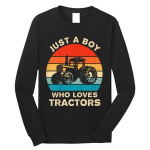 Farm Lifestyle Just A Boy Who Loves Tractors Long Sleeve Shirt