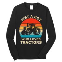 Farm Lifestyle Just A Boy Who Loves Tractors Long Sleeve Shirt