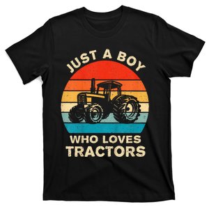 Farm Lifestyle Just A Boy Who Loves Tractors T-Shirt