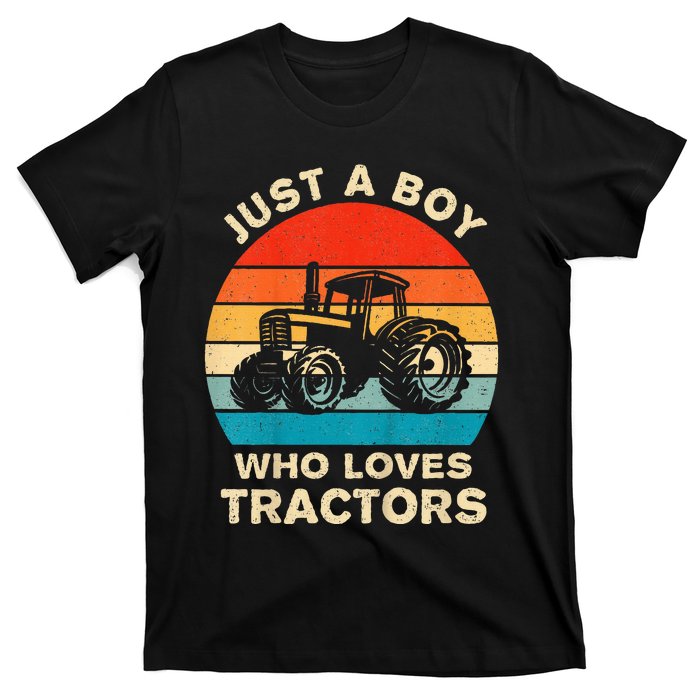 Farm Lifestyle Just A Boy Who Loves Tractors T-Shirt