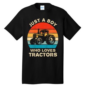 Farm Lifestyle Just A Boy Who Loves Tractors Tall T-Shirt