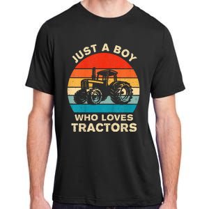 Farm Lifestyle Just A Boy Who Loves Tractors Adult ChromaSoft Performance T-Shirt