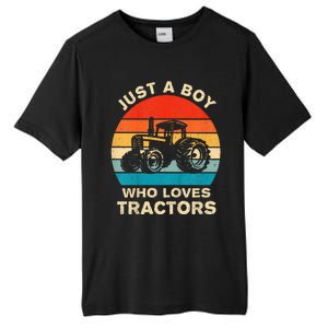 Farm Lifestyle Just A Boy Who Loves Tractors Tall Fusion ChromaSoft Performance T-Shirt