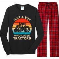 Farm Lifestyle Just A Boy Who Loves Tractors Long Sleeve Pajama Set