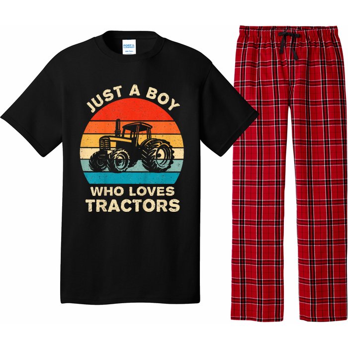 Farm Lifestyle Just A Boy Who Loves Tractors Pajama Set