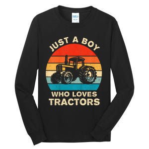 Farm Lifestyle Just A Boy Who Loves Tractors Tall Long Sleeve T-Shirt