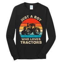 Farm Lifestyle Just A Boy Who Loves Tractors Tall Long Sleeve T-Shirt