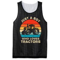 Farm Lifestyle Just A Boy Who Loves Tractors Mesh Reversible Basketball Jersey Tank