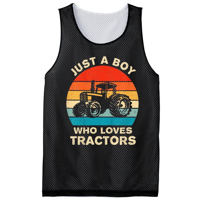 Farm Lifestyle Just A Boy Who Loves Tractors Mesh Reversible Basketball Jersey Tank