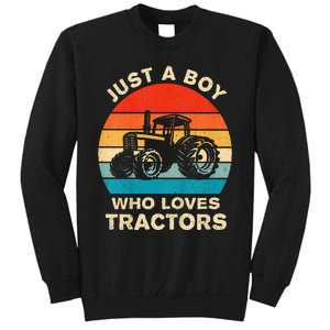 Farm Lifestyle Just A Boy Who Loves Tractors Tall Sweatshirt