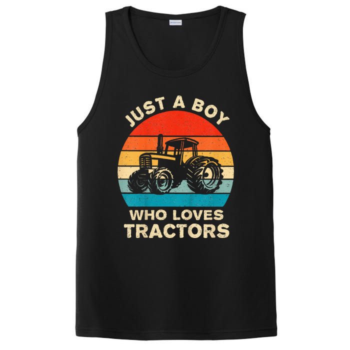 Farm Lifestyle Just A Boy Who Loves Tractors PosiCharge Competitor Tank