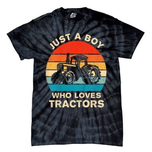 Farm Lifestyle Just A Boy Who Loves Tractors Tie-Dye T-Shirt