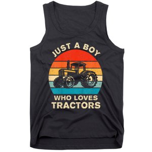 Farm Lifestyle Just A Boy Who Loves Tractors Tank Top