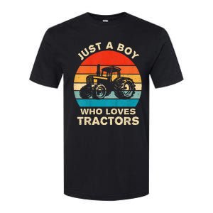 Farm Lifestyle Just A Boy Who Loves Tractors Softstyle CVC T-Shirt