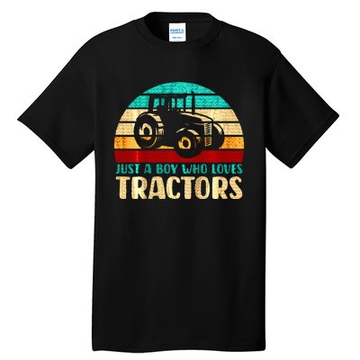 Farm Lifestyle Just A Boy Who Loves Tractors Tall T-Shirt