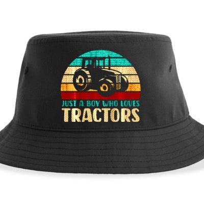 Farm Lifestyle Just A Boy Who Loves Tractors Sustainable Bucket Hat