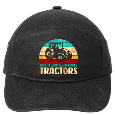 Farm Lifestyle Just A Boy Who Loves Tractors 7-Panel Snapback Hat