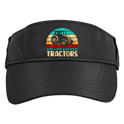 Farm Lifestyle Just A Boy Who Loves Tractors Adult Drive Performance Visor