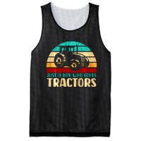 Farm Lifestyle Just A Boy Who Loves Tractors Mesh Reversible Basketball Jersey Tank