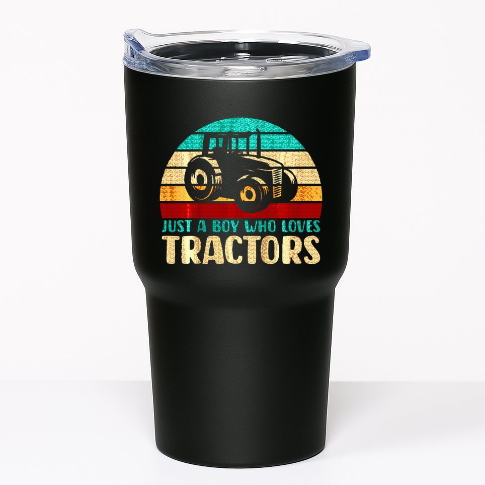 Farm Lifestyle Just A Boy Who Loves Tractors Tumbler