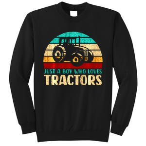 Farm Lifestyle Just A Boy Who Loves Tractors Tall Sweatshirt