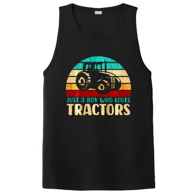 Farm Lifestyle Just A Boy Who Loves Tractors PosiCharge Competitor Tank