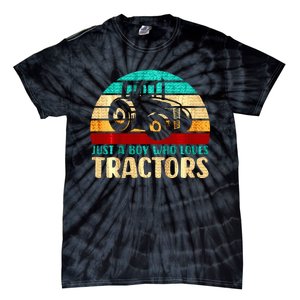 Farm Lifestyle Just A Boy Who Loves Tractors Tie-Dye T-Shirt