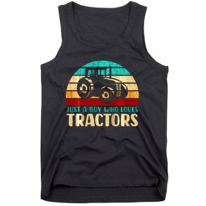 Farm Lifestyle Just A Boy Who Loves Tractors Tank Top