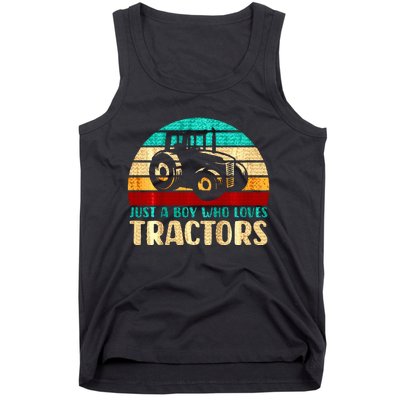 Farm Lifestyle Just A Boy Who Loves Tractors Tank Top