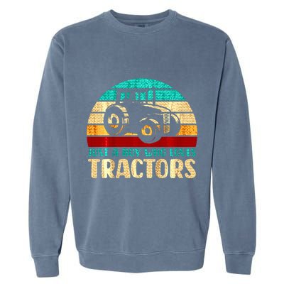 Farm Lifestyle Just A Boy Who Loves Tractors Garment-Dyed Sweatshirt