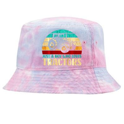 Farm Lifestyle Just A Boy Who Loves Tractors Tie-Dyed Bucket Hat