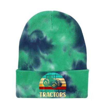 Farm Lifestyle Just A Boy Who Loves Tractors Tie Dye 12in Knit Beanie