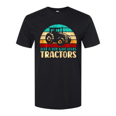 Farm Lifestyle Just A Boy Who Loves Tractors Softstyle CVC T-Shirt