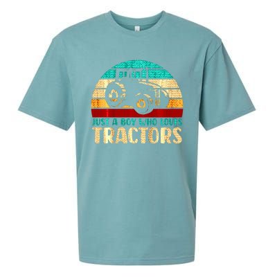 Farm Lifestyle Just A Boy Who Loves Tractors Sueded Cloud Jersey T-Shirt