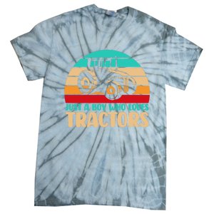 Farm Lifestyle Just A Boy Who Loves Tractors Tie-Dye T-Shirt